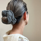 Silver Lame Scrunchie