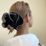 Baby Frills Scrunchie Black White