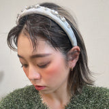 Slender Headband White Studs