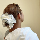 Baby Frills Scrunchie White Black