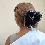 Baby Frills Scrunchie Black White