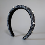 Slender Headband Snake Denim Pearl