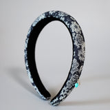 Slender Headband Flower Denim Blue Heart