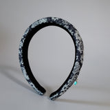 Slender Headband Flower Denim Blue Heart