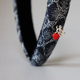 Slender Headband Snake Denim Red Heart