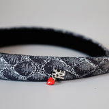 Slender Headband Snake Denim Red Heart