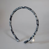 Tight Headband Flower Denim Pearl