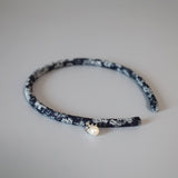 Tight Headband Flower Denim Pearl