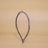 Narrow Headband Gray Silver Studs