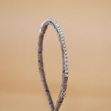 Narrow Headband Gray Silver Studs