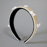 Thin Headband White Dot Ribbon