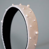 Thin Headband Pink Dot Pearl