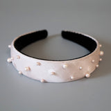 Thin Headband Pink Dot Pearl