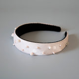 Thin Headband Pink Dot Pearl