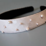 Thin Headband Pink Dot Pearl