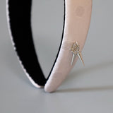 Thin Headband Pink Dot Silver Studs