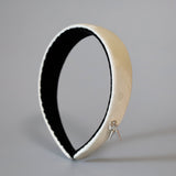 Thin Headband White Dot Silver Studs