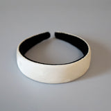 Thin Headband White Dot Silver Studs