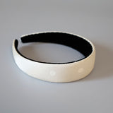 Thin Headband White Dot Silver Studs