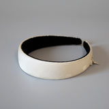 Thin Headband White Dot Silver Studs