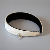 Thin Headband White Dot Silver Studs