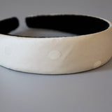 Thin Headband White Dot Silver Studs