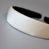 Thin Headband White Dot Silver Studs