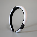 Slender Headband White Black Dot