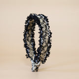 Frills Black Tweed Headband No Studs