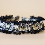 Frills Black Tweed Headband No Studs