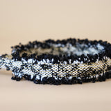 Frills Black Tweed Headband No Studs
