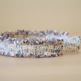 Frills Pink Grey Tweed Headband No Studs