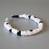 Gather Headband White Black Dot