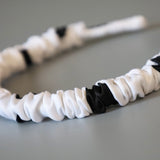 Gather Headband White Black Dot