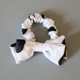 Ribbon Scrunchie White Dot