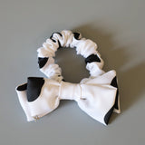 Ribbon Scrunchie White Dot