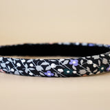Slender Headband Black Flower