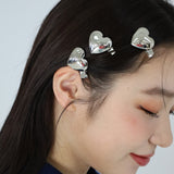 Lil Silver Heart 2pcs Hair Clip