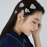 Big Silver Heart Hair Clip