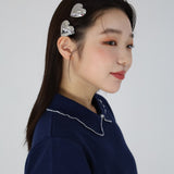 Big Silver Heart Hair Clip