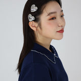 Big Silver Heart Hair Clip