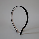 2 Tone Velvet Headband Black