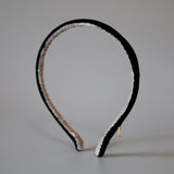 2 Tone Velvet Headband Black