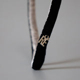 2 Tone Velvet Headband Black