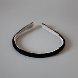 2 Tone Velvet Headband Black