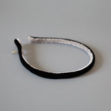 2 Tone Velvet Headband Black