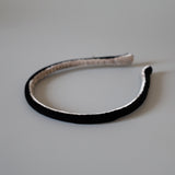2 Tone Velvet Headband Black