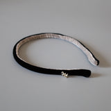 2 Tone Velvet Headband Black