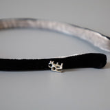 2 Tone Velvet Headband Black