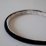 2 Tone Velvet Headband Black